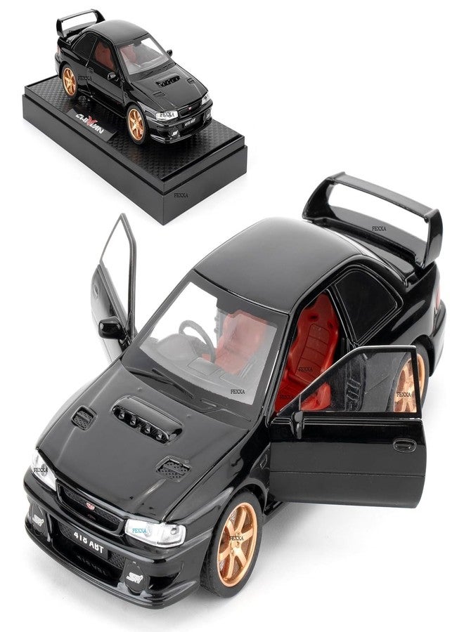 FEXXA سيارة FEXXA 1/32 متوافقة مع سيارة سوبارو إمبريزا WRX STI النموذجية، لعبة سيارة قابلة للتحصيل تعمل بالسحب للخلف مصنوعة من المعدن المصبوب مع أصوات وأضواء للأطفال والأولاد والبنات والكبار، هدية (أسود) - Image 1